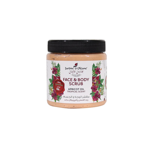 JARDIN D'OLEANE FACE & BODY SCRUB  APRICOTOIL & TROPICAL SCENT - 500ML