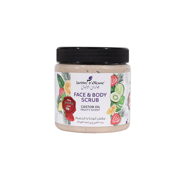 JARDIN D'OLEANE FACE & BODY SCRUB CASTOR OIL & FRUITY SCENT - 500ML