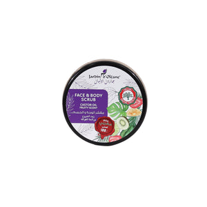 JARDIN D'OLEANE FACE & BODY SCRUB CASTOR OIL & FRUITY SCENT - 500ML