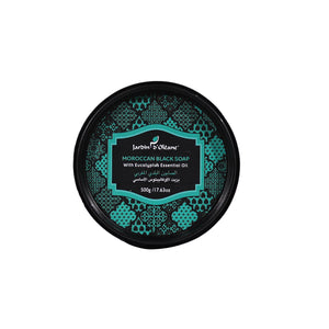 JARDIN D'OLEANE MOROCCAN BLACK SOAP WITH EUCALYPTUS ESSENTIAL OIL - 500G