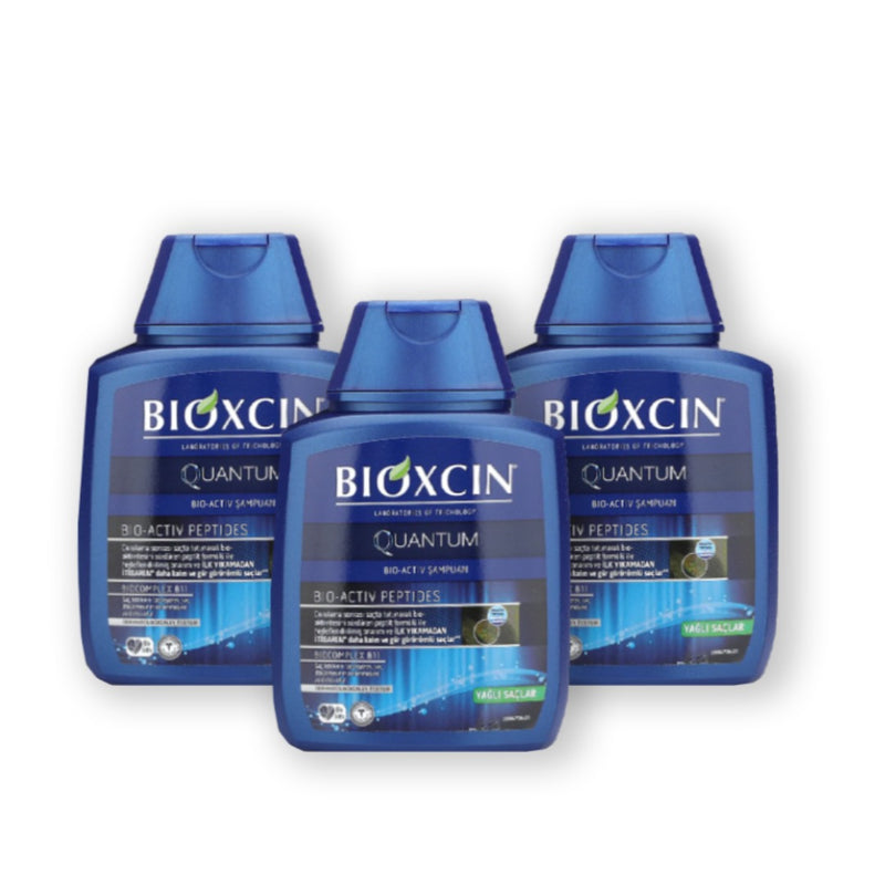 3 Pcs Set Of Bioxcin Quantum Shampoo Oily Hair - 300ML